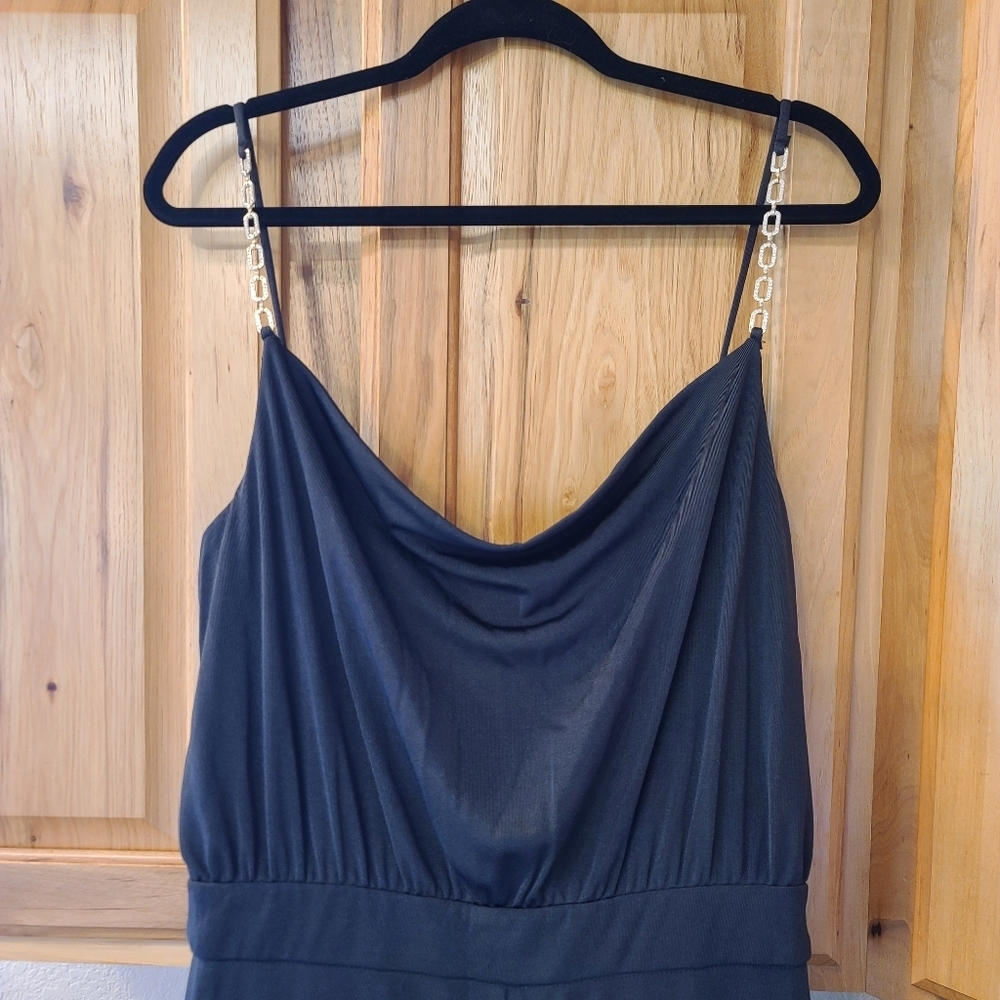 NWT Jason Wu Cowl Neck Jumpsuit Black with crystal Embellishments Large - Picture 4 of 10